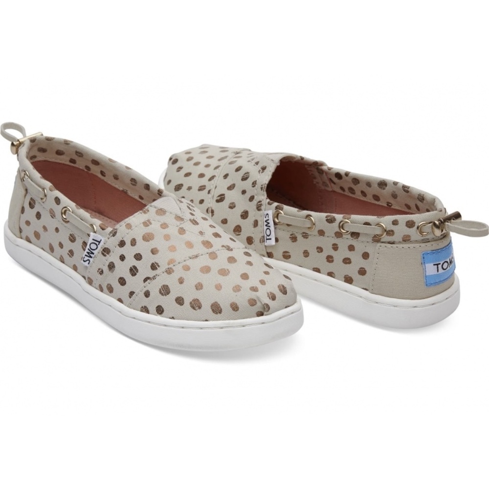 NEW: Toms Bimini Gold Dots Girls 10011544 SZ 2